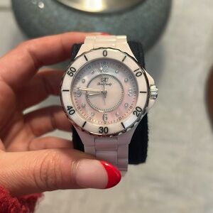 Arm Candy Light Pink Ceramic Woman’s Watch